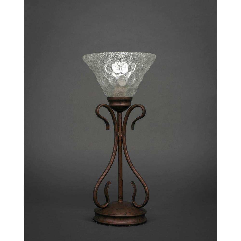 Toltec Lighting Swan Mini Table Lamp Shown In Bronze Finish With 7'' Italian Bubble Glass